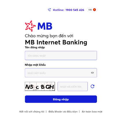 Đăng nhập Internet Banking MBBank